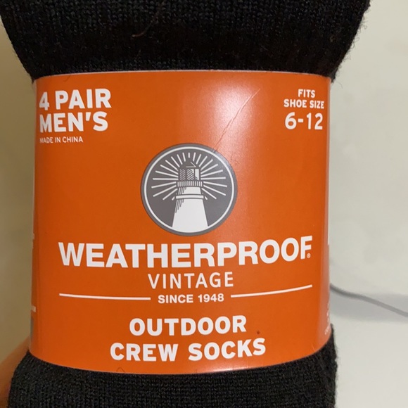Men’s Weatherproof Vintage Outdoor Crew Socks in Black - 4 packs - Picture 4 of 10